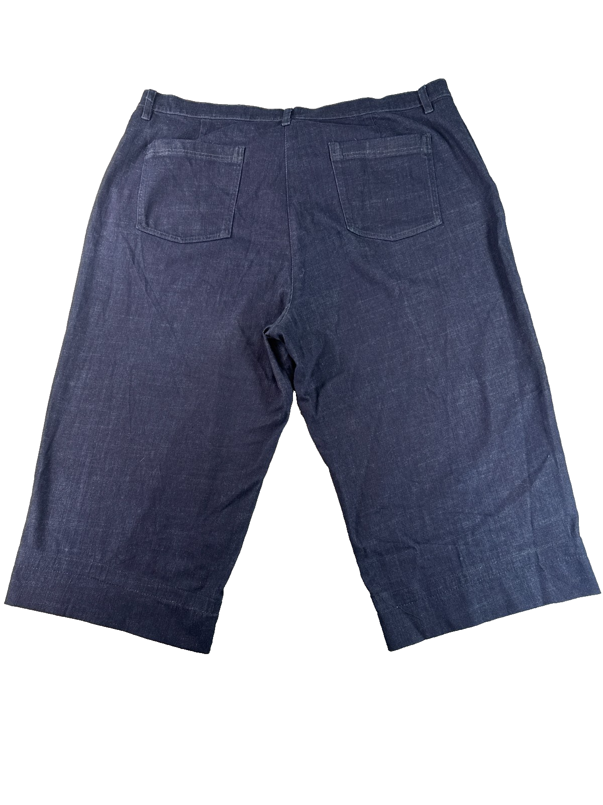 Eileen Fisher Denim Wide Leg Crop Pants Womens XL Blue Organic Cotton Stretch