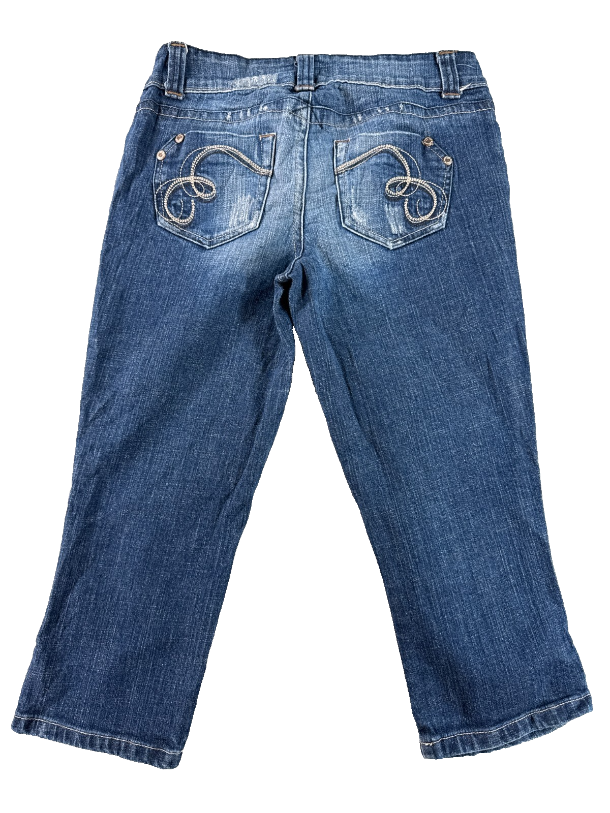 True Freedom Capri Jeans Juniors 3 Blue Denim Stretch Cropped Bootcut Pants