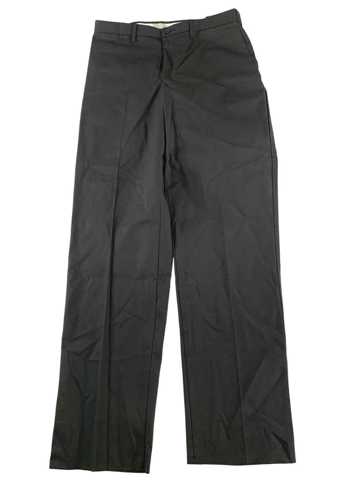 Edwards Chino Pants Mens 36 Black Flat Front Poly Cotton Uniform Work Unbranded
