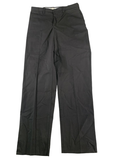 Edwards Chino Pants Mens 36 Black Flat Front Poly Cotton Uniform Work Unbranded