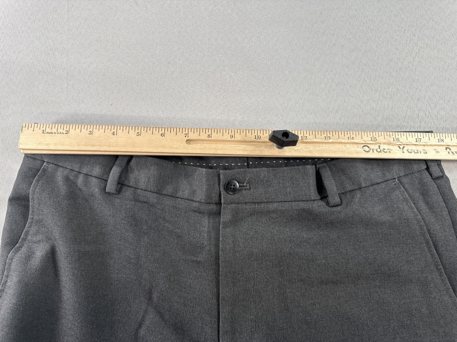 Van Heusen Studio Charcoal Pants 36 36/29 Gray 100% Polyester Classic Fit Slim