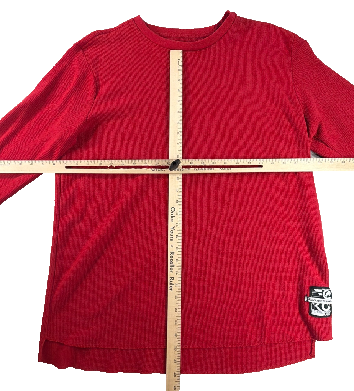 Ecko Unltd Thermal Waffle Knit Shirt Mens 3XL Red Long Sleeve Y2K Streetwear