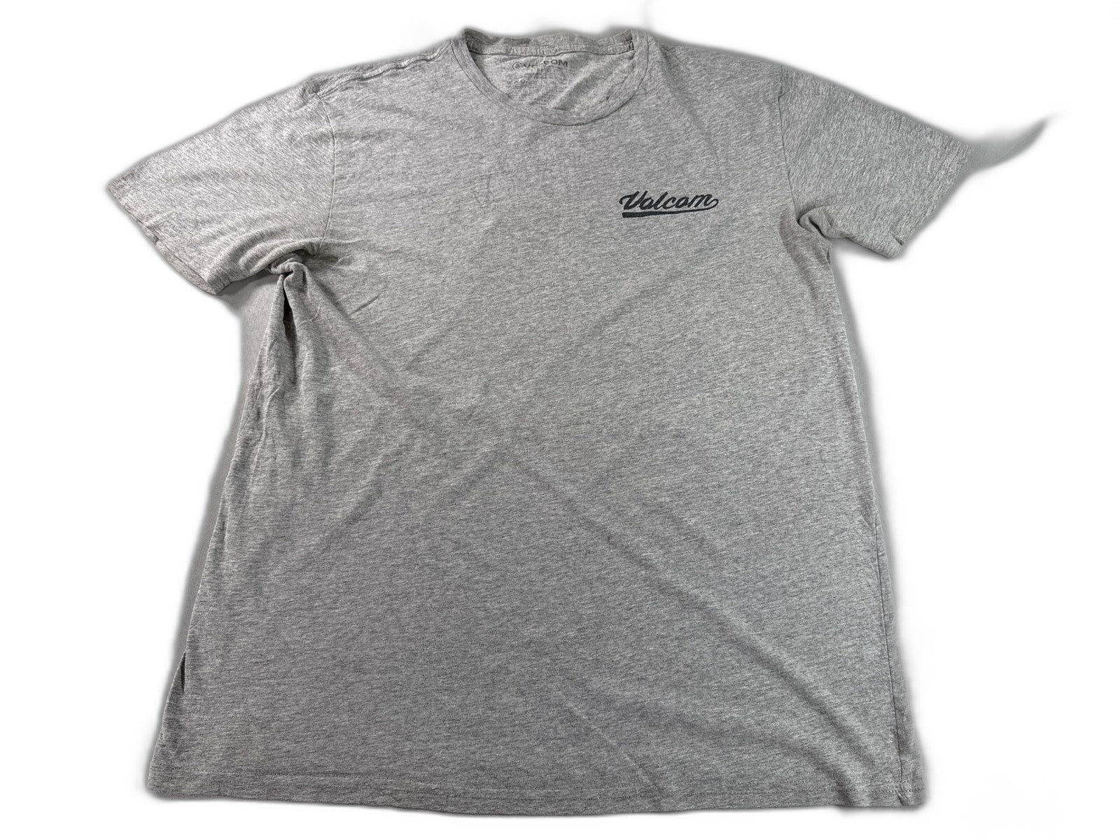 Volcom Graphic Tee S Mens Gray Cotton Blend Short Sleeve Crewneck Regular Fit