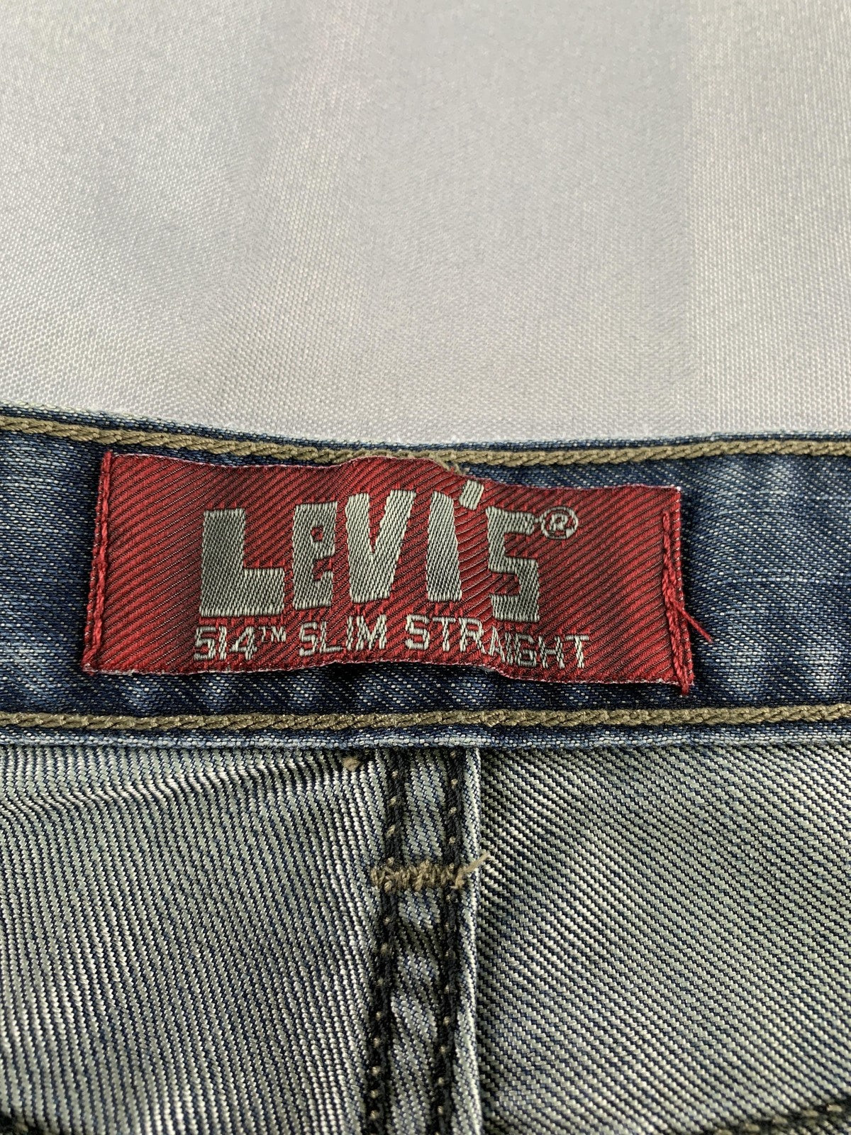 Levis 514 Jeans Mens 26x29.5 Blue Slim Straight Red Tab Denim Mid Rise Classic