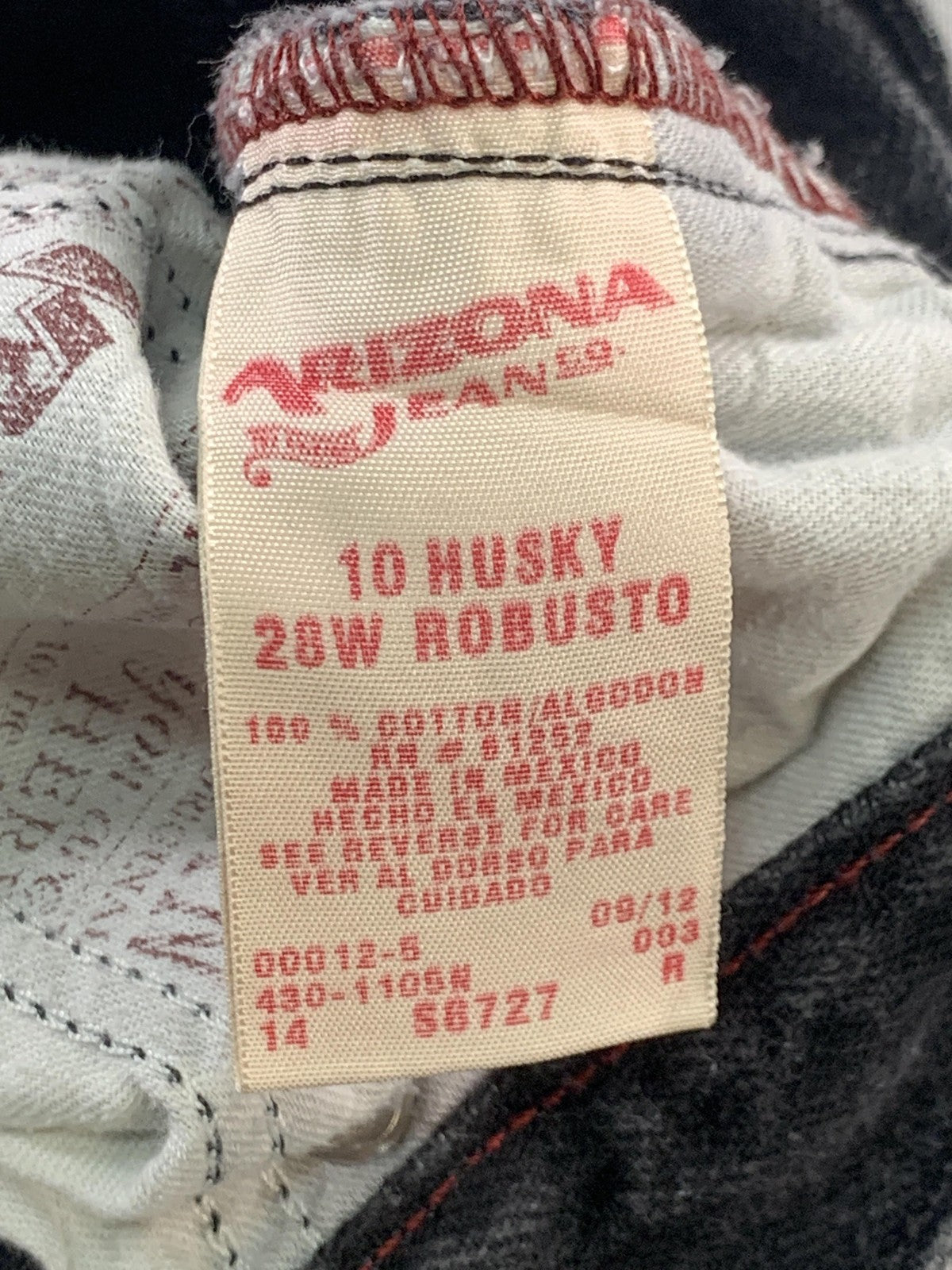 Arizona Jean Co Jeans Boys 10 Husky Black Gray Relaxed Straight Denim 5 Pocket