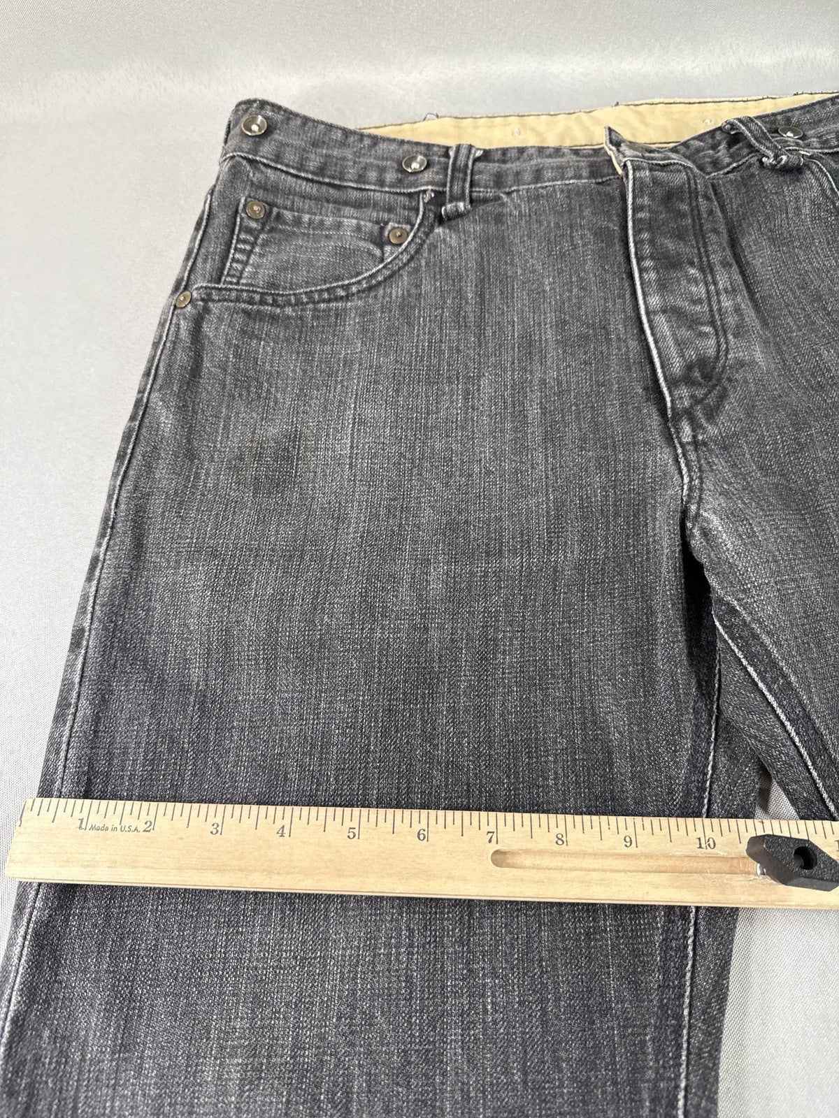 rag bone Straight Fit Jeans 32x32 Black 100% Cotton Leg Made in USA Button