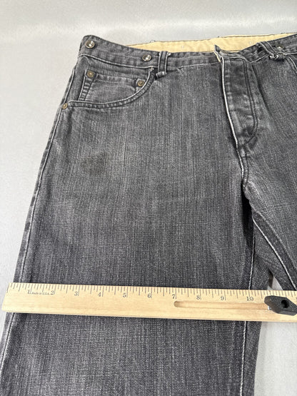 rag bone Straight Fit Jeans 32x32 Black 100% Cotton Leg Made in USA Button