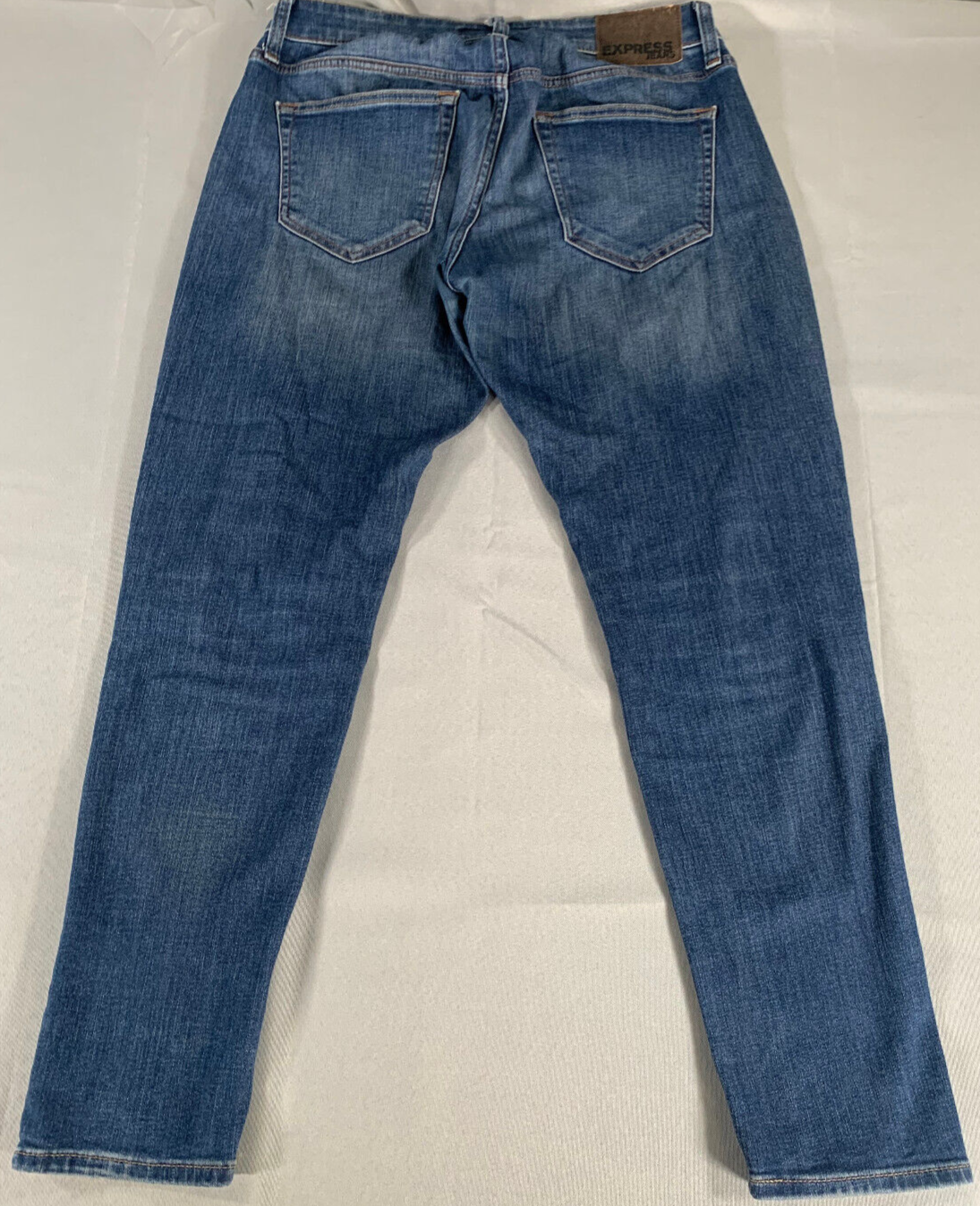 Express Skinny Hyper Stretch Jeans Womens 29x30 Dark Wash High Rise Denim Fit
