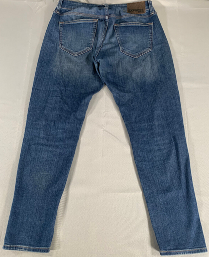 Express Skinny Hyper Stretch Jeans Womens 29x30 Dark Wash High Rise Denim Fit