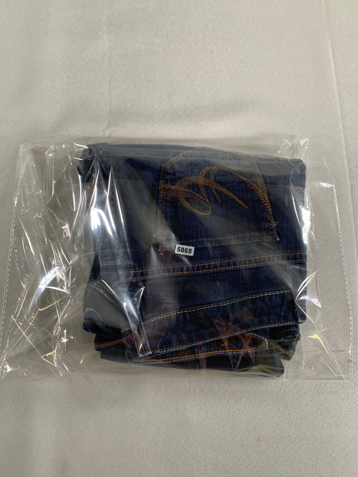 X2 Slim W10 Low Rise Flare Jeans Dark Wash Stretch Bootcut Embroidered Pocket