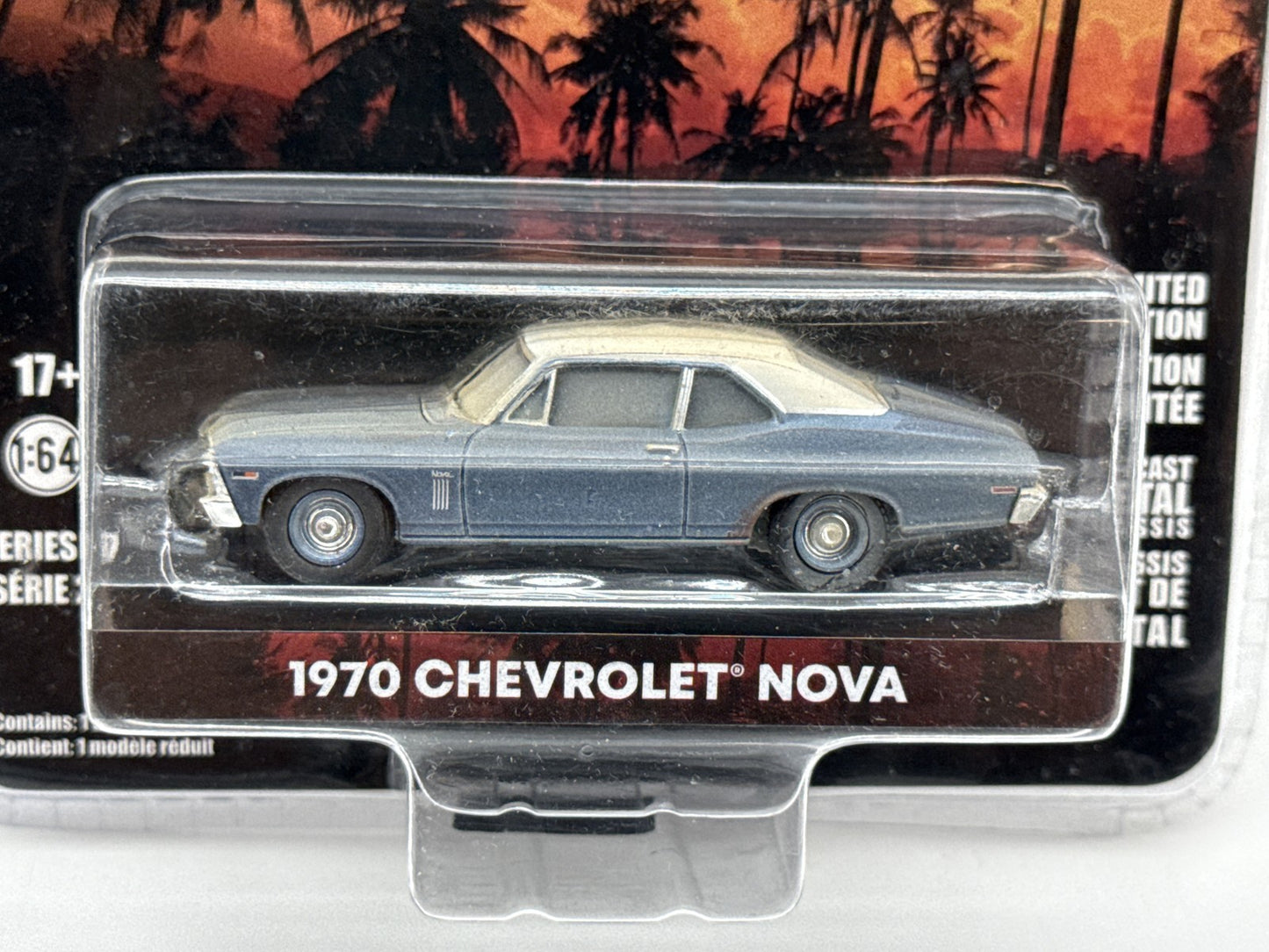 GreenLight Collectibles Chevrolet Nova 1:64 Blue Diecast Replica Limited