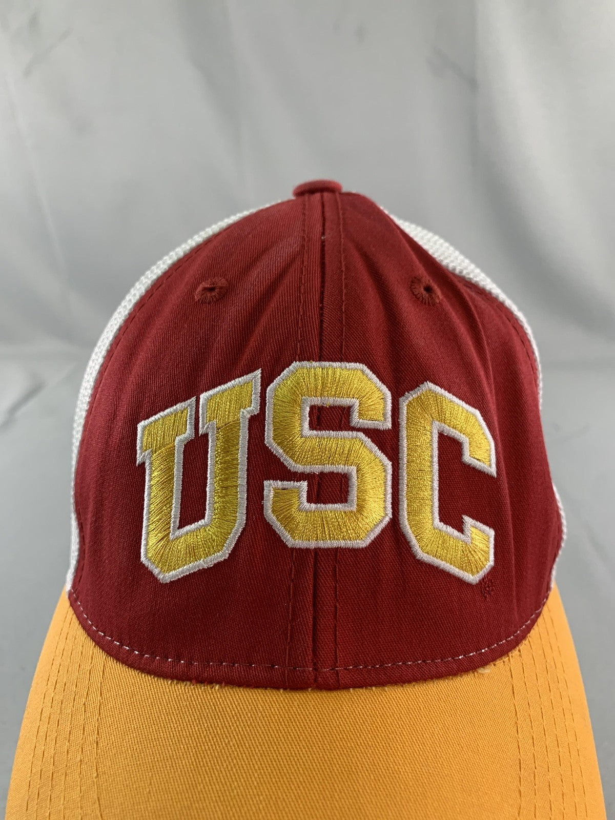 USC Trojans Hat Cap Snap Back Red Gold Mens NCAA College Football Trucker Mesh