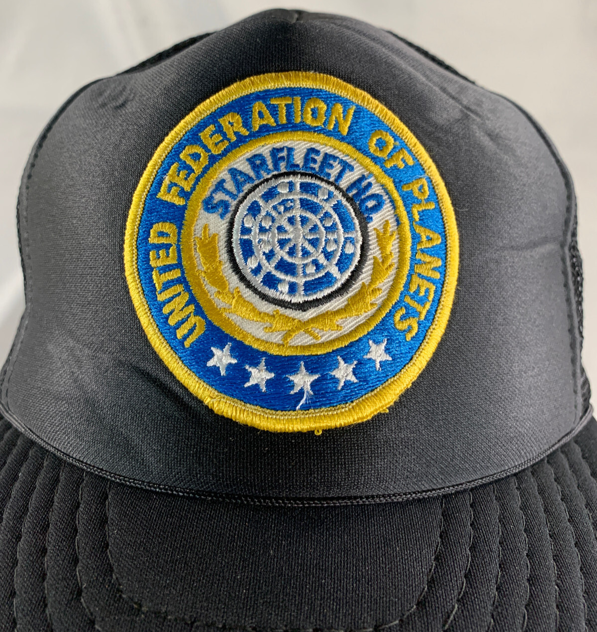 VTG SportCap Star Trek Trucker Hat Black Mesh Snapback United Federation OSFA