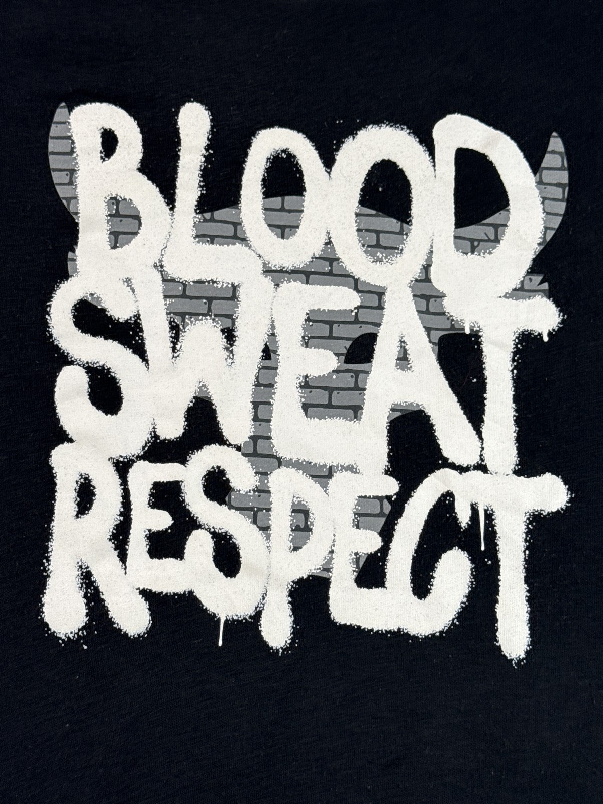 Under Armour Project Rock Blood Sweat Respect Graphic Tee YLG Youth Black Cotton