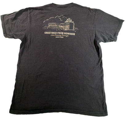 Vans Mens L Black Greetings From Nowhere Just Passing Through 1966 Graphic Tee