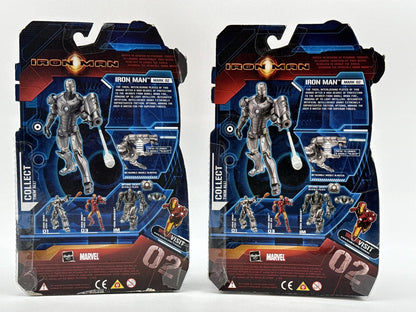 Marvel Iron Man Movie Mark 02 Action Figure Hasbro Firing Missile Silver Red NWT