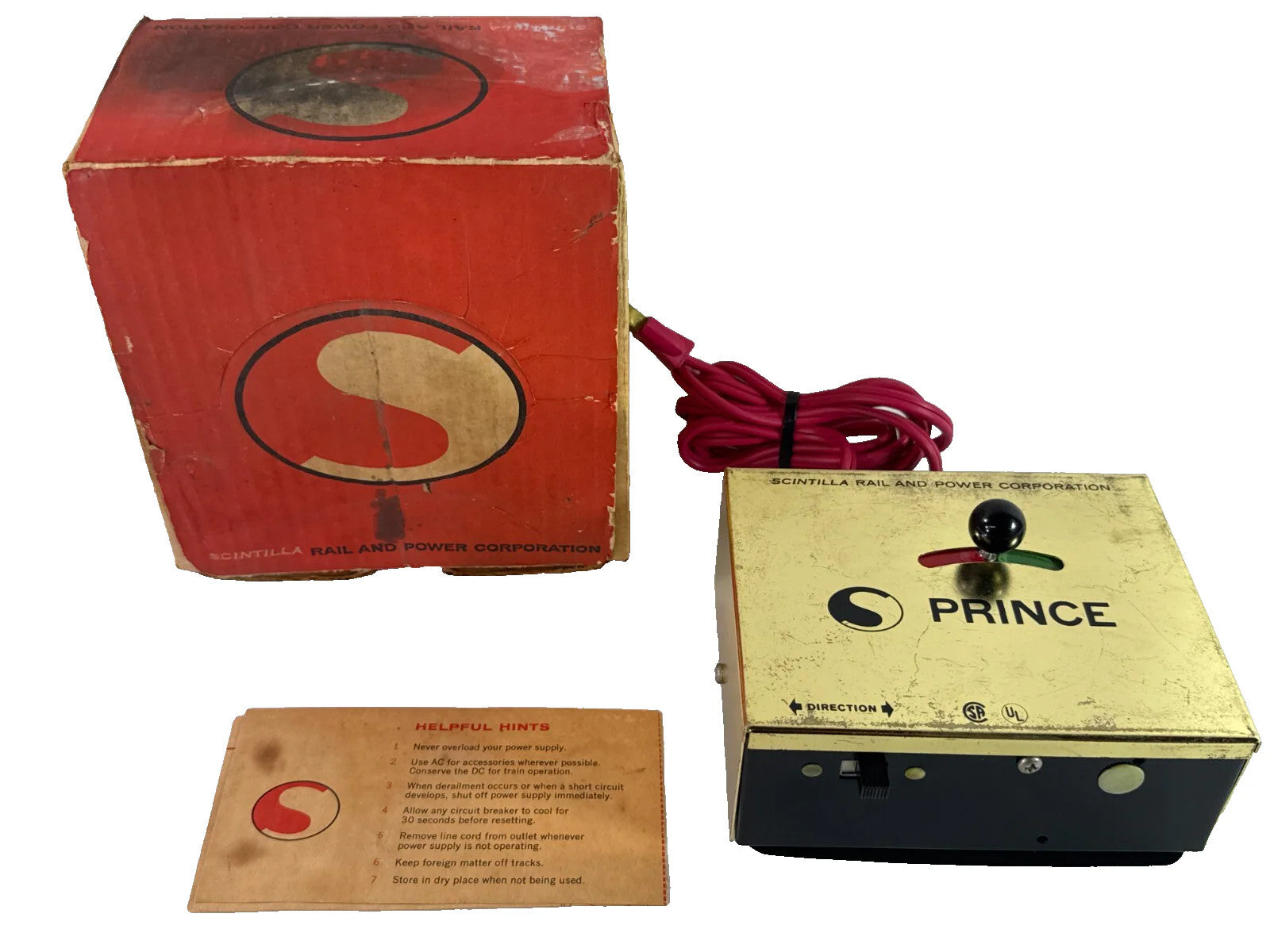 Prince Scintilla Train Transformer No 6001 12V DC Power Supply Vintage USA Made