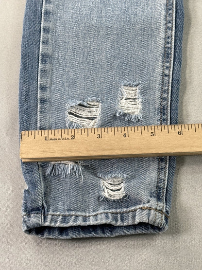 ALMOST FAMOUS Light Distressed Skinny Jeans Womens 1 Blue Stretch Cotton Blend