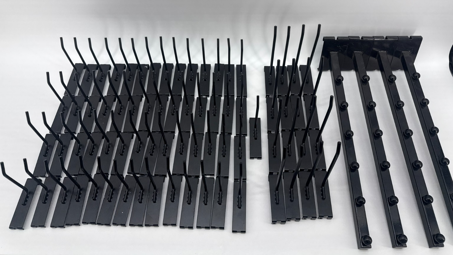 Gridwall Peg Hooks Black Metal Slatwall Grid Wall Display Hanger Attachment Lot