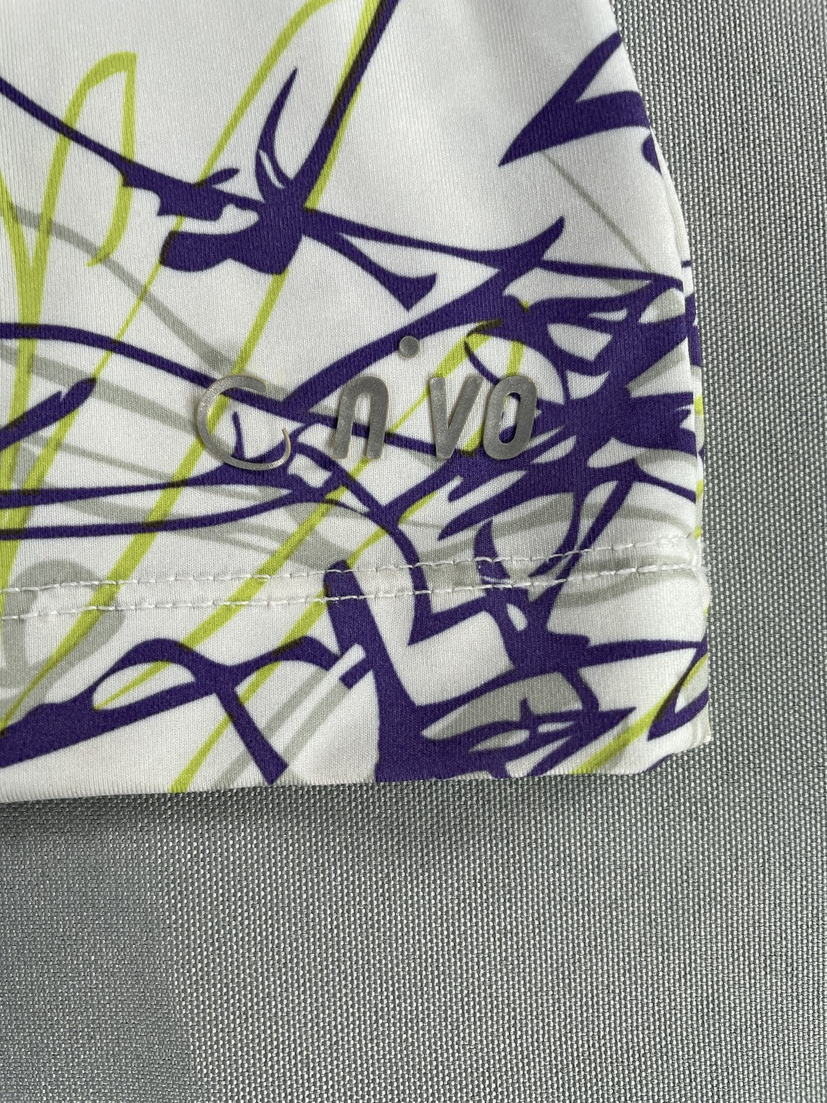 Nivo Polo Shirt Womens Medium Abstract Scribble Print Golf Stretch Lightweight