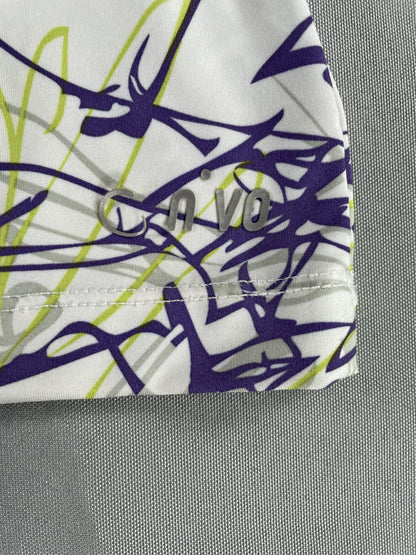 Nivo Polo Shirt Womens Medium Abstract Scribble Print Golf Stretch Lightweight
