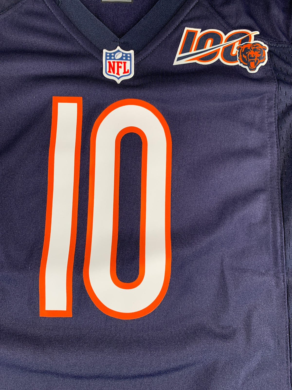 Nike Bears Trubisky Jersey Small NFL On Field #10 100 GSH Navy Blue Orange NWT