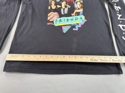 Friends TV Show Long Sleeve Graphic Tee Black Large Cotton Crewneck Retro Style