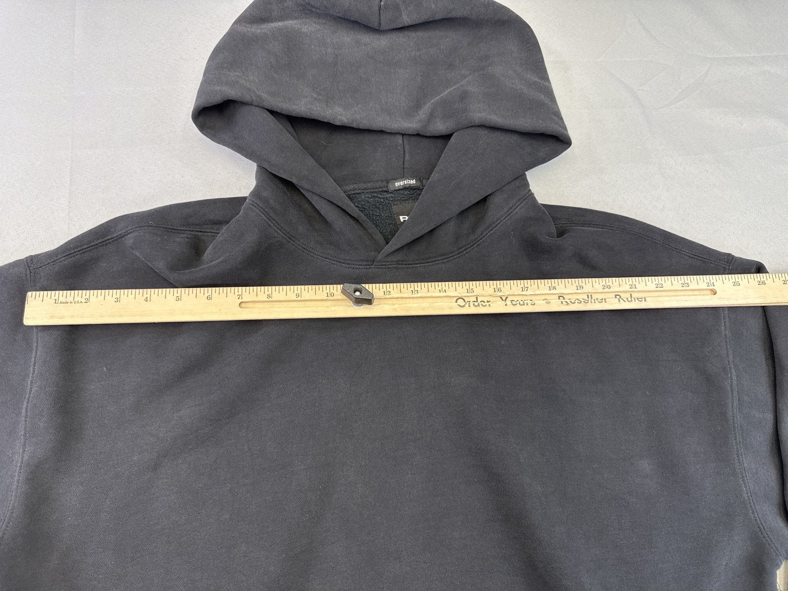 RSQ Pullover Hoodie Large Black Fleece Unisex Regular Fit Long Sleeve Kangaroo