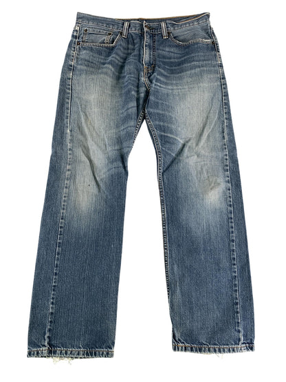 Levis 505 Jeans Mens 32x30 Blue Denim Straight Leg Distressed USA 90s Y2K on Red