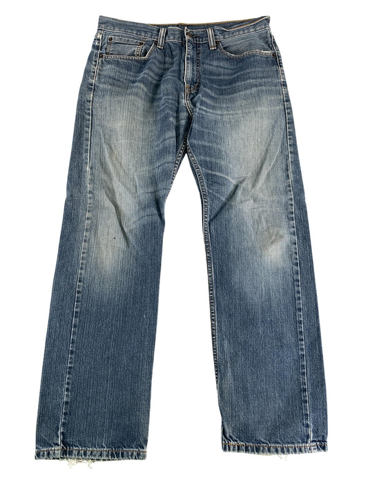 Levis 505 Jeans Mens 32x30 Blue Denim Straight Leg Distressed USA 90s Y2K on Red