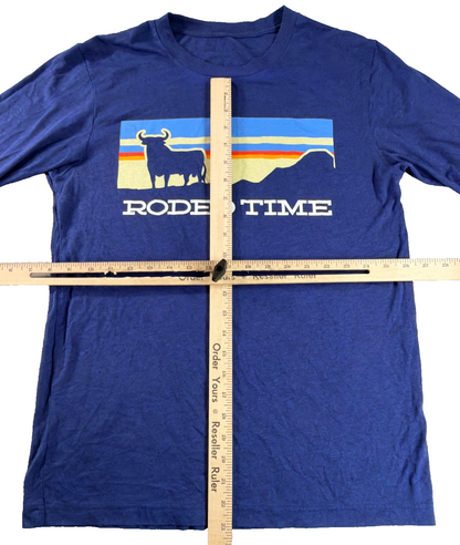 Rodeo Time Dale Brisby Shirt Blue Long Sleeve Bull Graphic Western Adult Tee