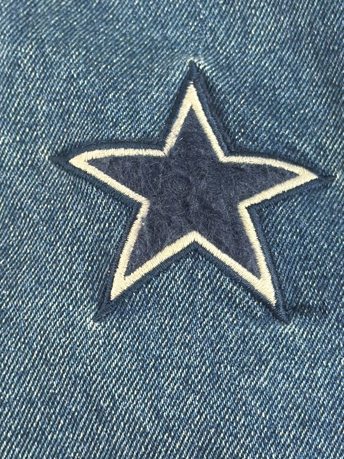 Vintage 90s Lee Sport Dallas Cowboys Denim Varsity Jacket Mens L Bomber NFL Star