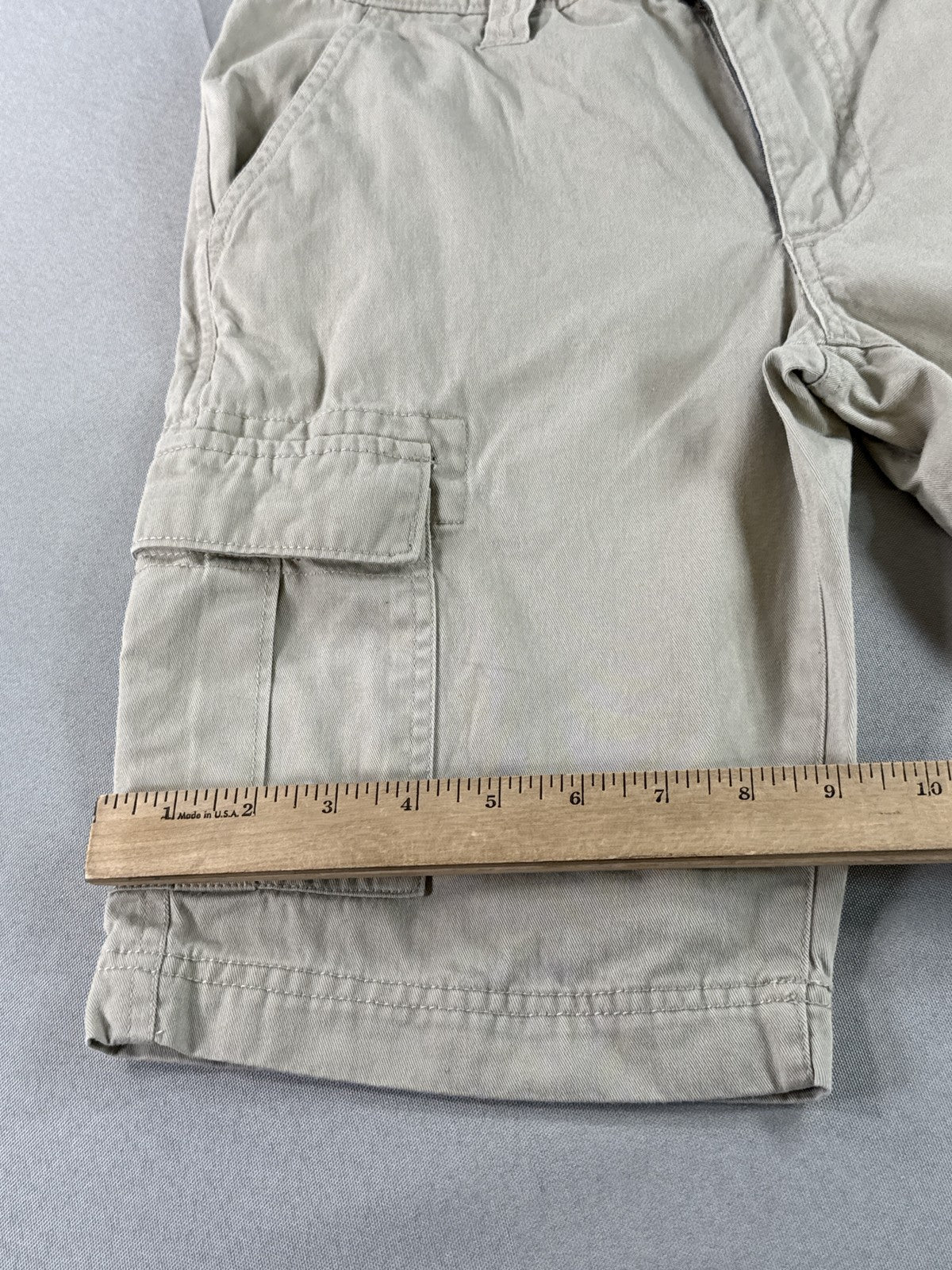 LECAVY Cargo Shorts 28 Khaki Regular Fit Chino Cotton Pockets Outdoor Pants