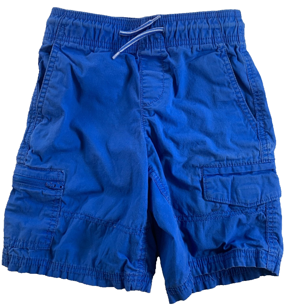 Arizona Jean Co Boys XS 6 7 Royal Blue Pull On Cargo Shorts Drawstring Waist