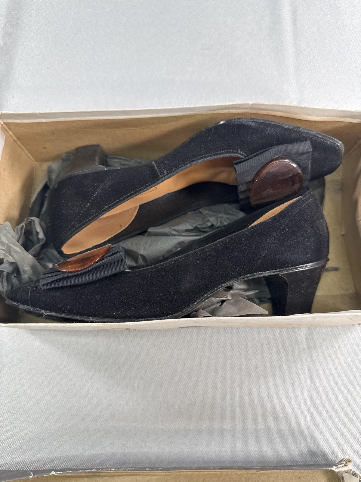 Vintage Elegantes by Rogers Shoes Womens Size 5.5M Black Kitten Heel USA 60s