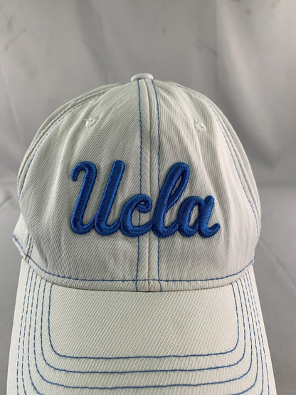 UCLA Bruins Hat Cap Fitted Mens XL White Blue NCAA Basketball Script One Fit 84