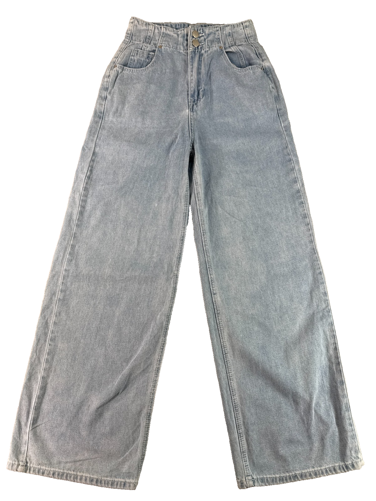 Air Space Lady S Wide Leg Jeans Light Wash High Rise Baggy Denim Y2K Boho