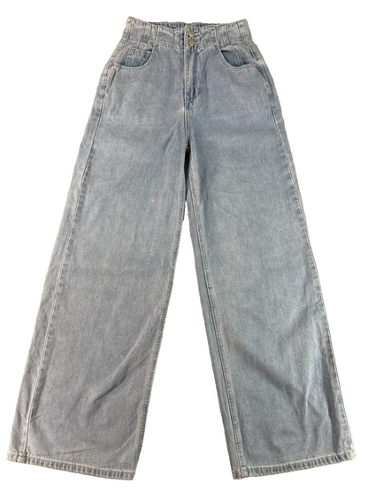 Air Space Lady S Wide Leg Jeans Light Wash High Rise Baggy Denim Y2K Boho