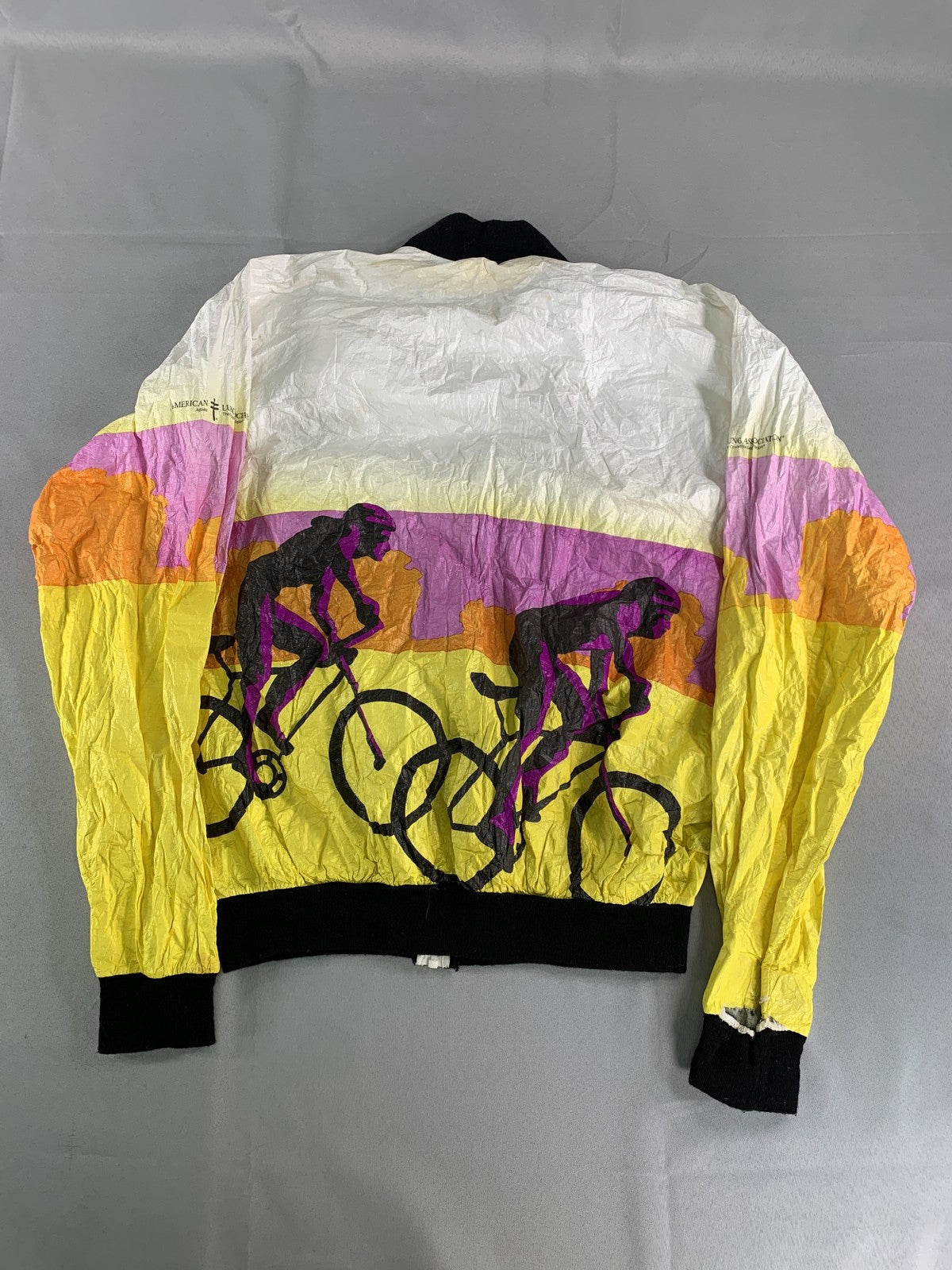 Vintage American Lung Association Jacket Mens Large Cycling Race 90s Black NWT