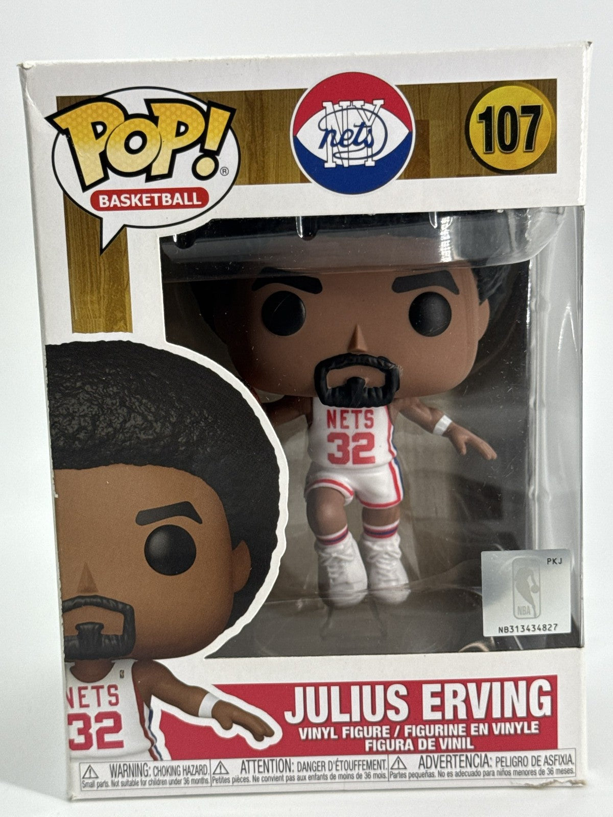 Funko Pop Julius Erving 107 NBA Legends NY Nets Basketball Vinyl Figure Displaye