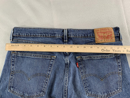 Levis 505 Jeans Mens 36x32 Blue Denim Zip Fly Straight Leg Made USA Red Tab W36