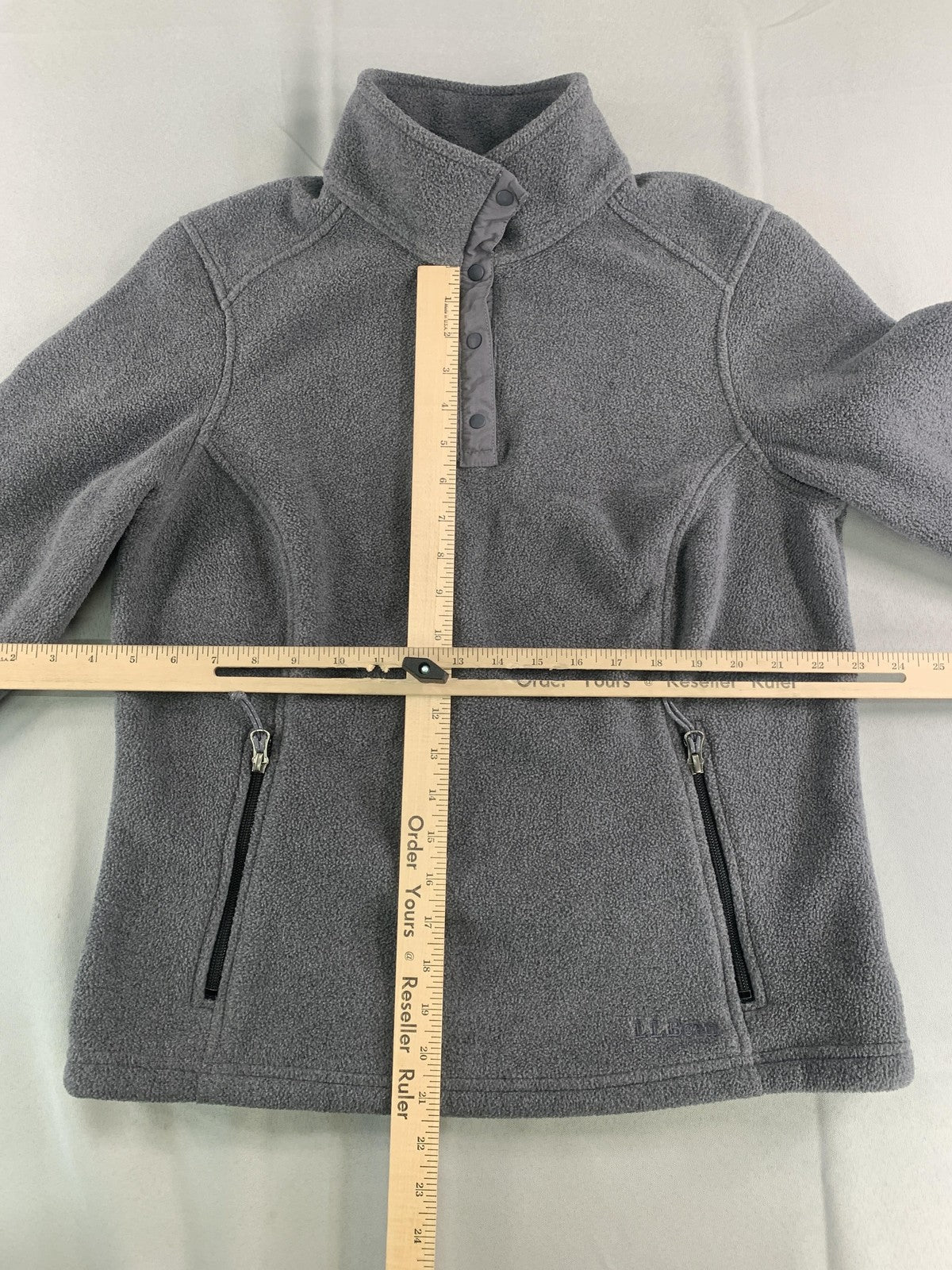 LL Bean Pullover Womens Small Gray Polartec Fleece Half Snap Recycled Outdoor