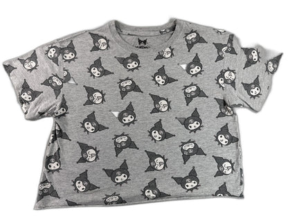 Hybrid Apparel Kuromi Anime Graphic Tee S Gray Cotton Blend Short Sleeve Mens