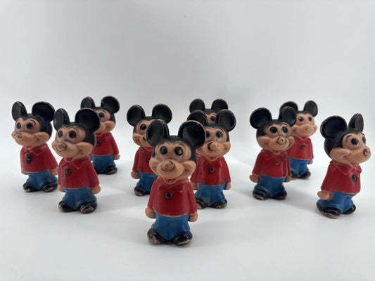 Lot of 10 Disney Mickey Mouse Figures 1960s Hong Kong Apparel Clothing New NWT
