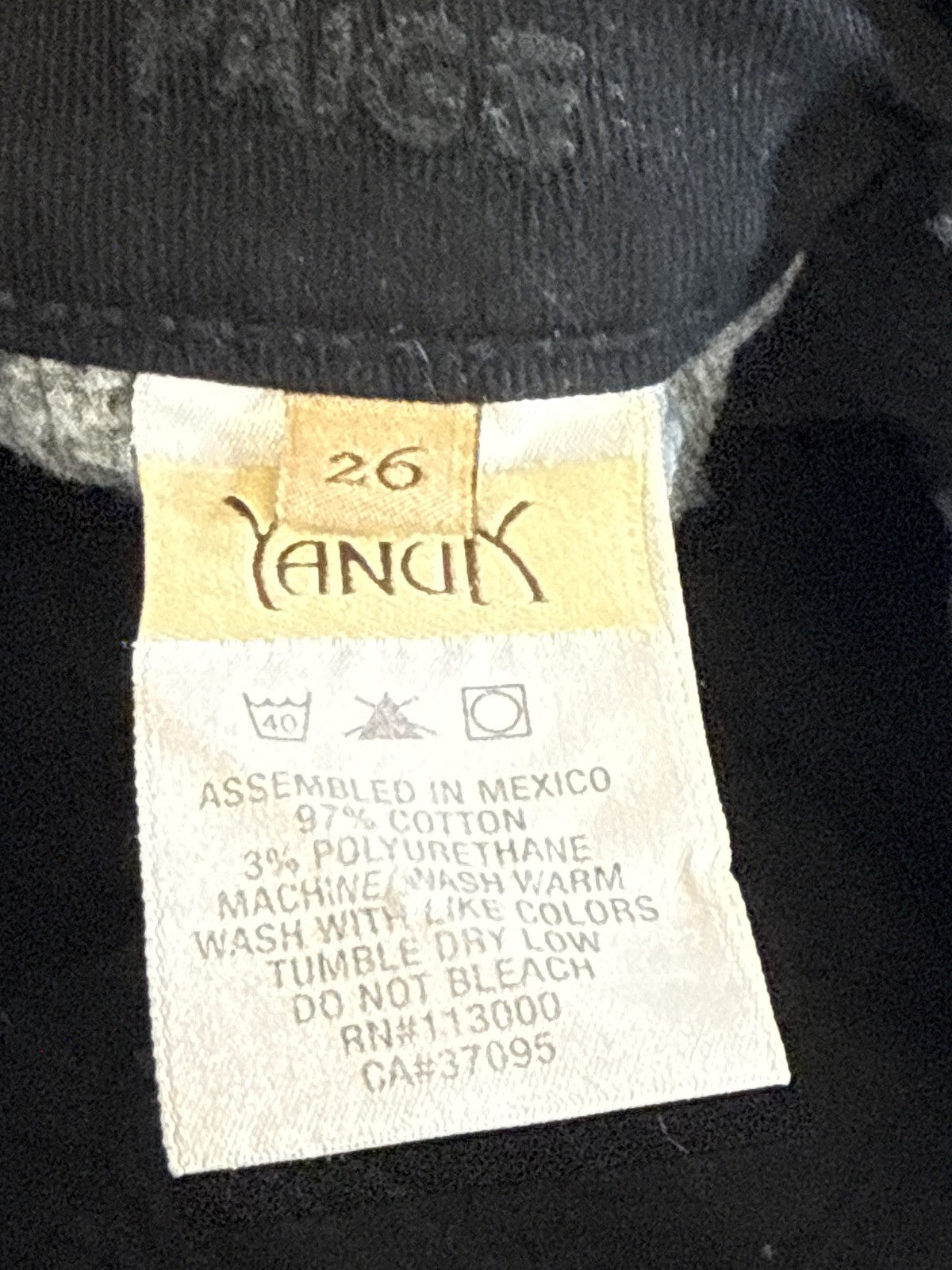 Yanuk Flare Jeans Womens 26 Black Cotton Blend Stretch Denim Five pocket Belt
