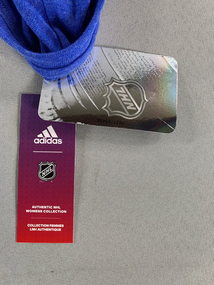 Adidas NHL Toronto Maple Leafs Shirt L Blue V-Neck Tri-Blend Logo Tee WMN NWT
