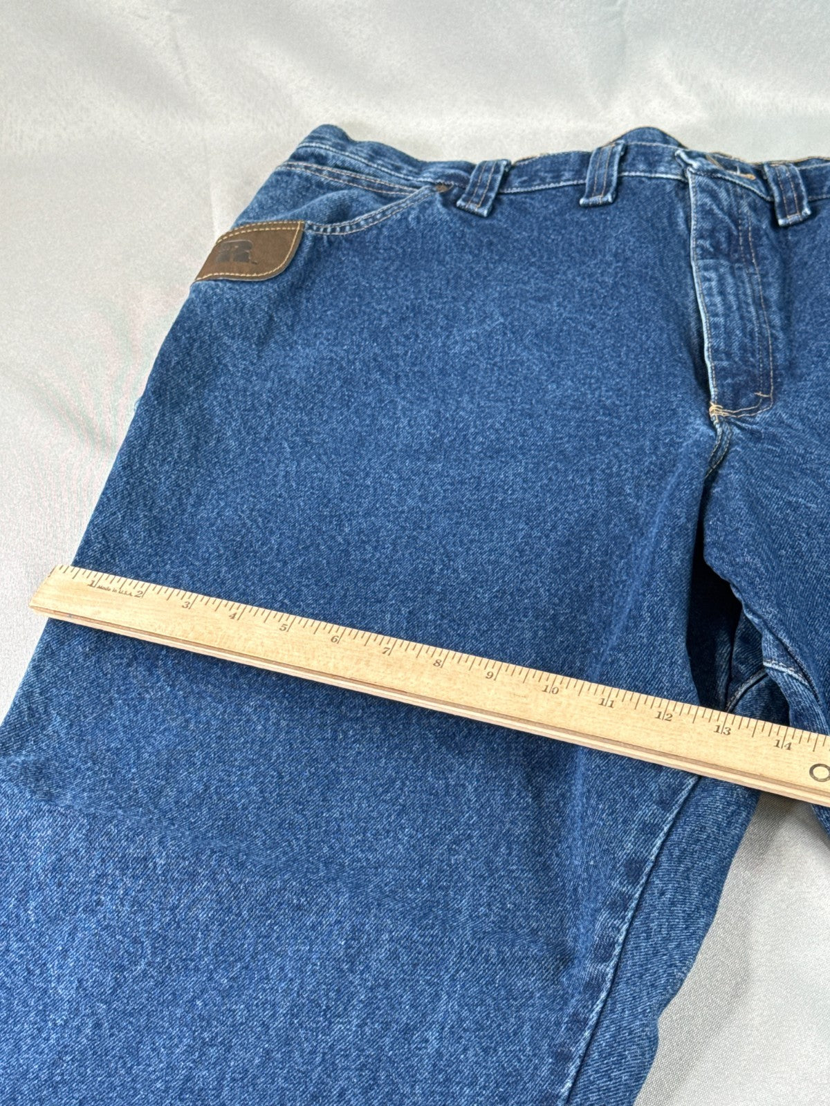 Wrangler Riggs Workwear Jeans Men 44x32 Carpenter Relaxed Fit Blue Denim