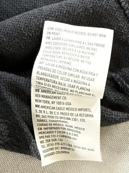 American Eagle Camo Sweatshirt LT Black/Gray Cotton Pullover Long Sleeve