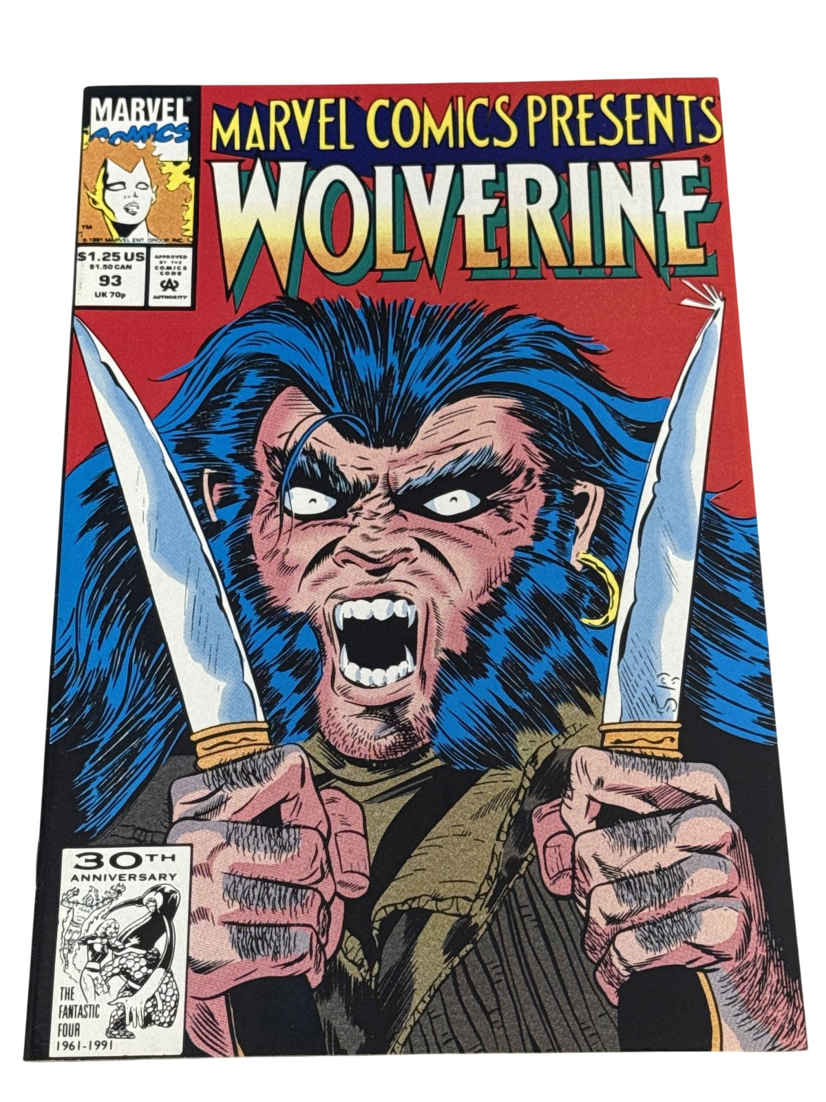 Vintage 1991 Marvel Comics Presents #93 Comic Book Wolverine Ghost Rider Cable