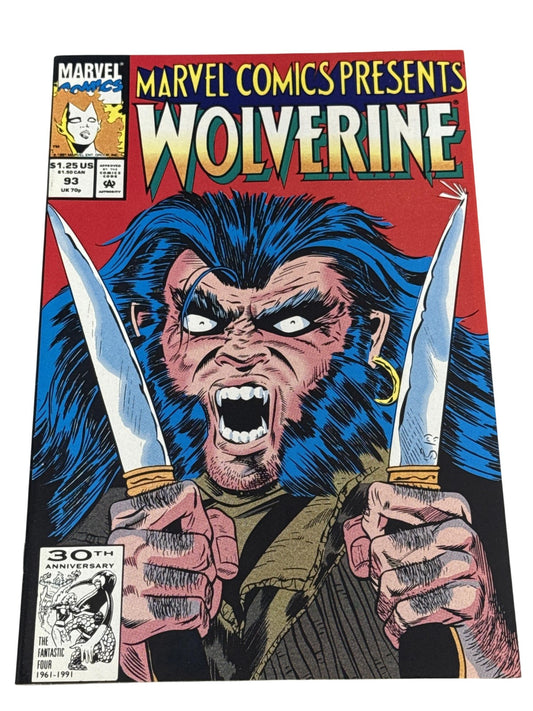 Vintage 1991 Marvel Comics Presents #93 Comic Book Wolverine Ghost Rider Cable